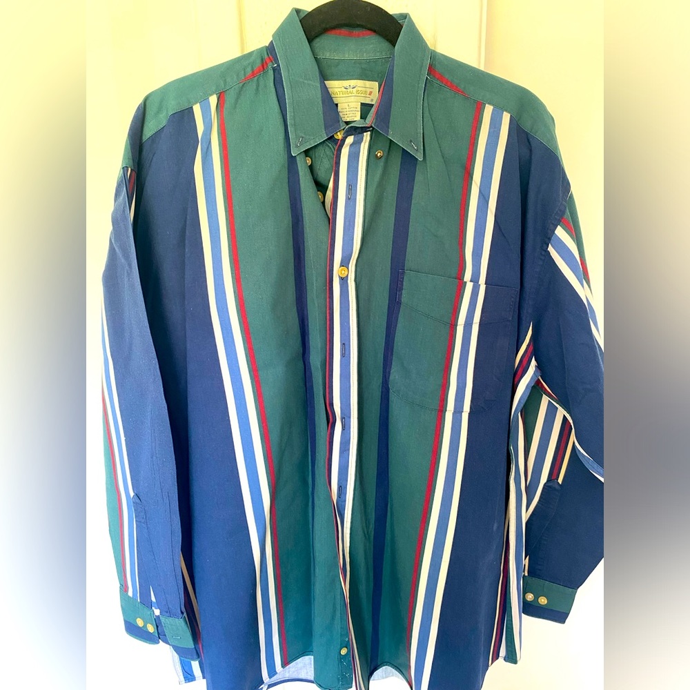 Men’s Large Natural Issue Long sleeve button up